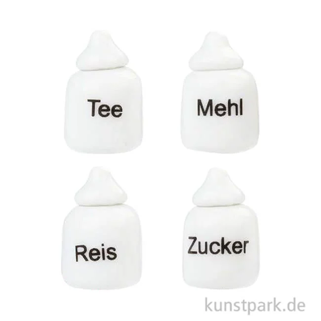 Artikelbild 1 des Artikels “Miniatur Porzellan-Vorratsdosen, Weiß, 1,2-1,8 cm, 4 Stück “