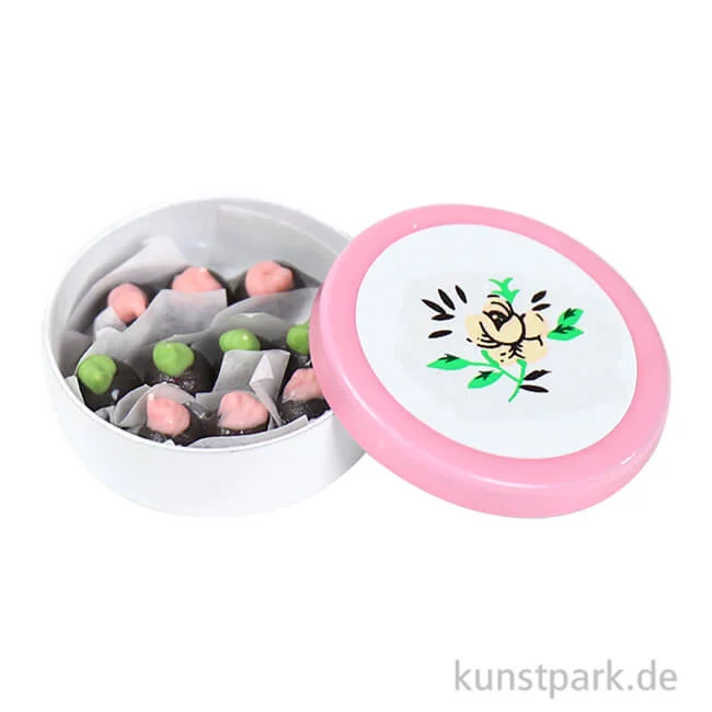 Artikelbild 1 des Artikels “Miniatur Pralinenschachtel Rund, Durchmesser 2,5 cm “