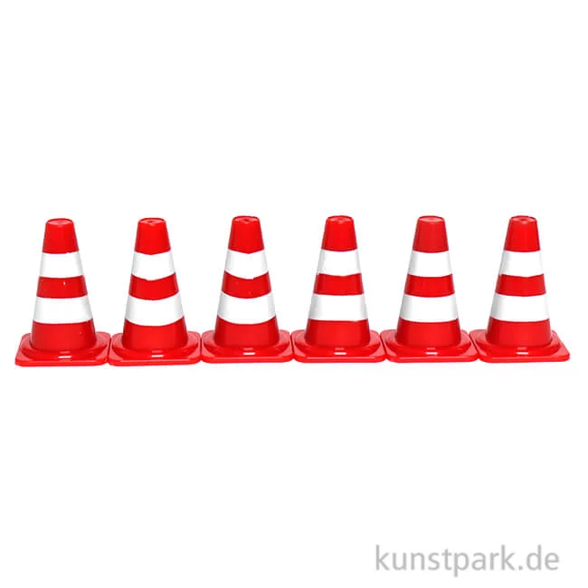 Artikelbild 1 des Artikels “Miniatur Pylonen, Rot-Weiß, 1 x 2,5 cm, 6 Stück “