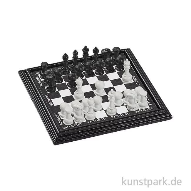 Artikelbild 1 des Artikels “Miniatur Schachspiel mit 32 Figuren, 4,7 x 0,8 cm “