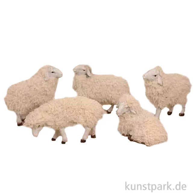 Artikelbild 1 des Artikels “Miniatur Schafe für 9 cm Krippenfiguren, 5,5 cm, 5 Stück “