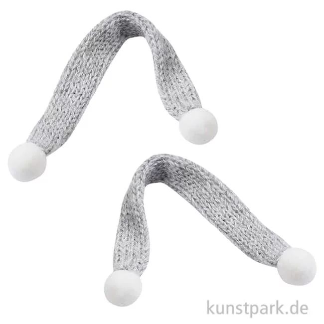 Artikelbild 1 des Artikels “Miniatur Schal, Hellgrau, ca. 15 cm, 2 Stück “