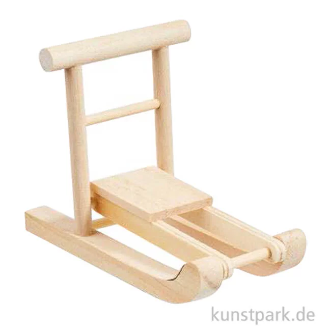 Artikelbild 1 des Artikels “Miniatur Schlitten, Holz, Natur, 8 x 5 x 6,6 cm “