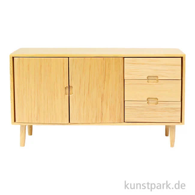 Artikelbild 1 des Artikels “Miniatur Sideboard, Esche Modern, 13 x 3,8 x 7 cm “