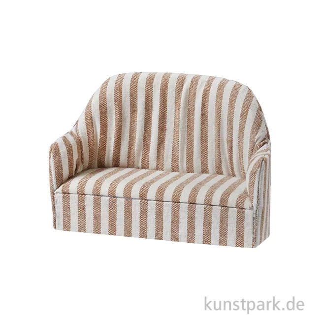 Artikelbild 1 des Artikels “Miniatur Sofa, Braun Weiß, 11,5 x 4,5 x 8 cm “