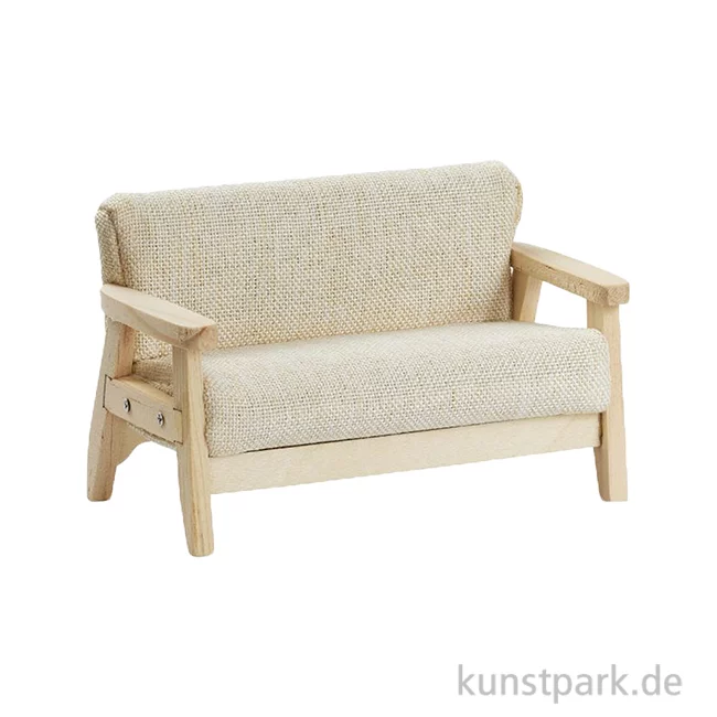 Artikelbild 1 des Artikels “Miniatur Sofa Modern, Creme, 8,5 x 4,8 x 5,5 cm “