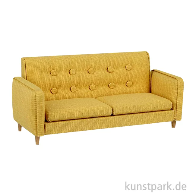 Artikelbild 1 des Artikels “Miniatur Sofa, Ocker, 15 x 6 x 7 cm “