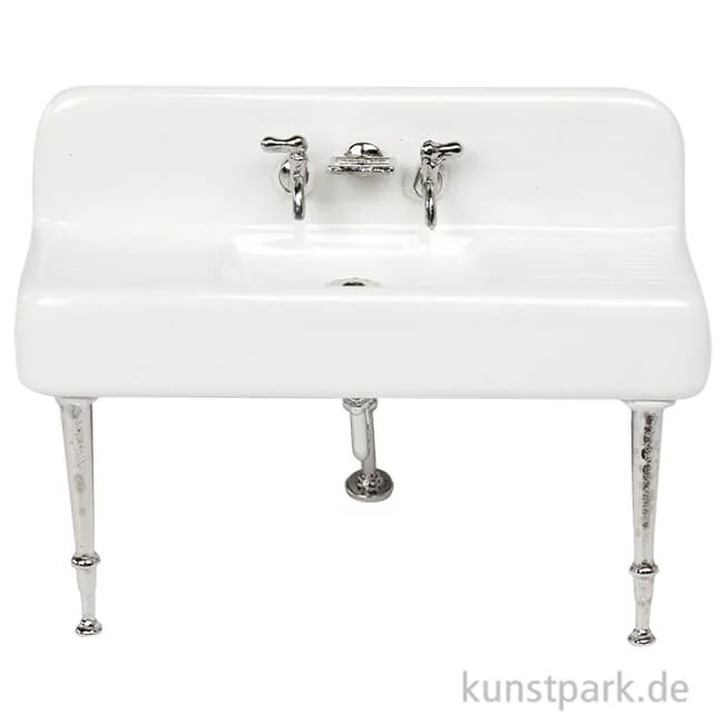 Artikelbild 1 des Artikels “Miniatur Spüle, Porzellan Weiß, 8,5 x 11,5 x 4 cm “