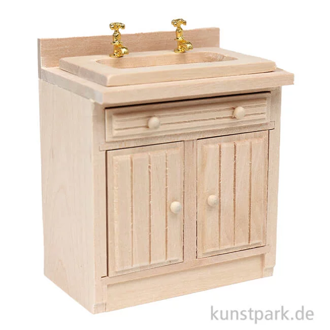 Artikelbild 1 des Artikels “Miniatur Spültisch, Naturholz, 7,5 x 9 x 5 cm “