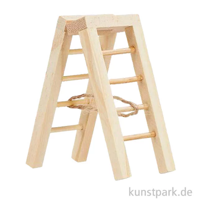 Artikelbild 1 des Artikels “Miniatur Stehleiter, Holz, Natur, 2,4 x 3,5 x 7,5 cm “