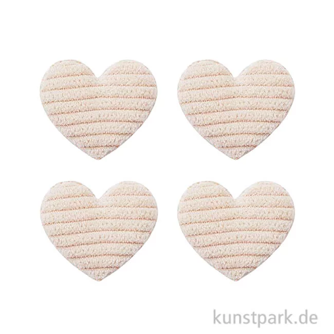 Artikelbild 1 des Artikels “Miniatur Stoffherz, Beige, 3,5 cm, 4 Stück “