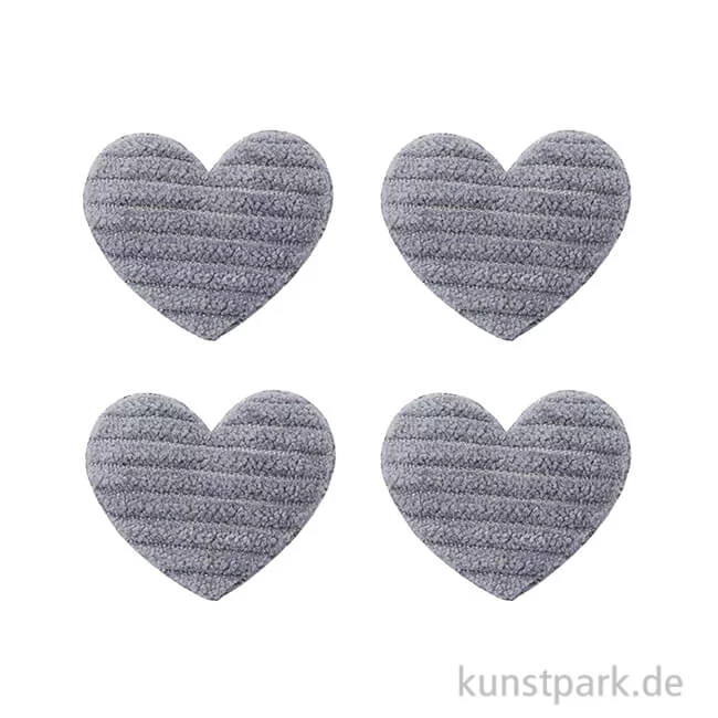 Artikelbild 1 des Artikels “Miniatur Stoffherz, Grau, 3,5 cm, 4 Stück “