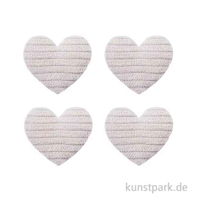 Artikelbild 1 des Artikels “Miniatur Stoffherz, Hellgrau, 3,5 cm, 4 Stück “