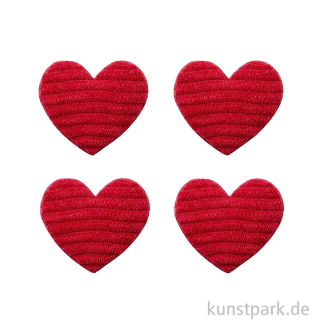 Artikelbild 1 des Artikels “Miniatur Stoffherz, Rot, 3,5 cm, 4 Stück “