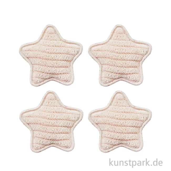 Artikelbild 1 des Artikels “Miniatur Stoffstern, Beige, 3,5 cm, 4 Stück “