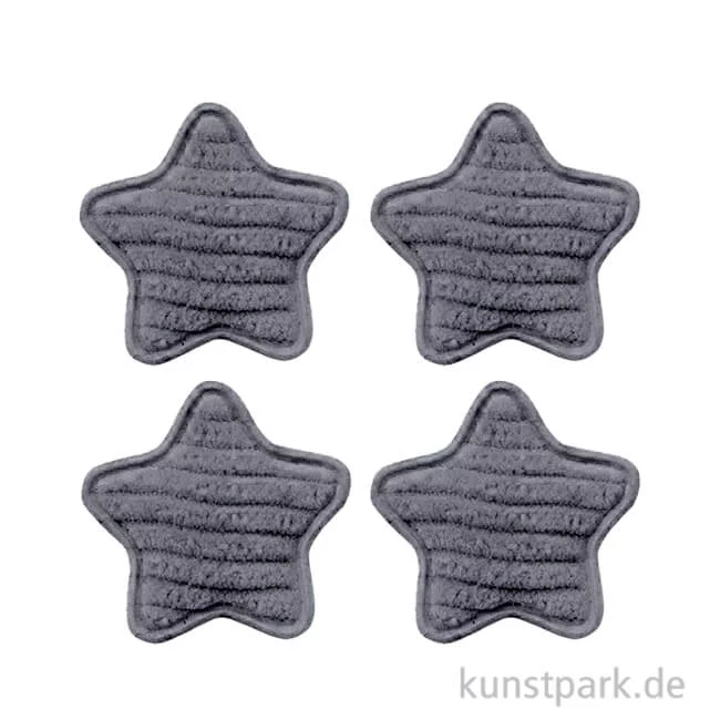 Artikelbild 1 des Artikels “Miniatur Stoffstern, Grau, 3,5 cm, 4 Stück “
