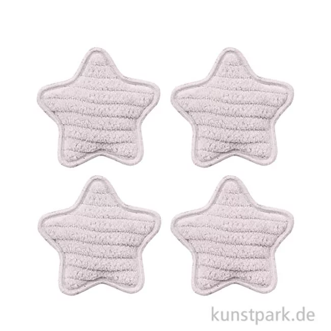 Artikelbild 1 des Artikels “Miniatur Stoffstern, Hellgrau, 3,5 cm, 4 Stück “