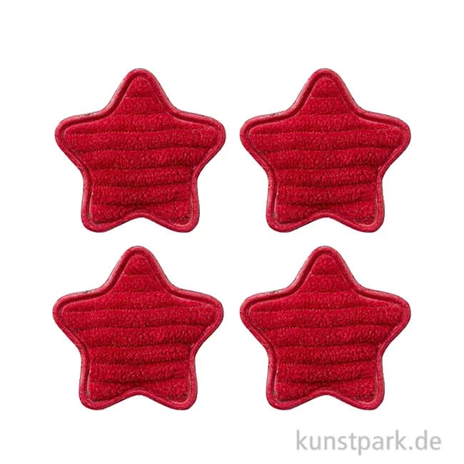 Artikelbild 1 des Artikels “Miniatur Stoffstern, Rot, 3,5 cm, 4 Stück “