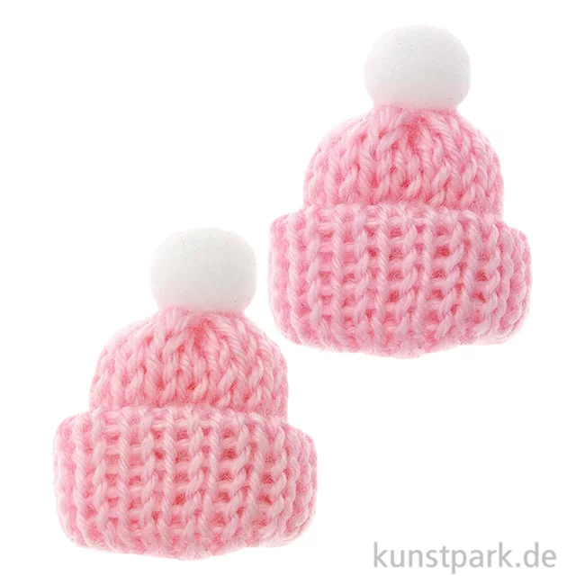 Artikelbild 1 des Artikels “Miniatur Strickmützen Rosa, 2 Stück “