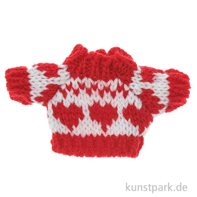 Artikelbild 1 des Artikels “Miniatur Strickpullover Rot-Weiß “