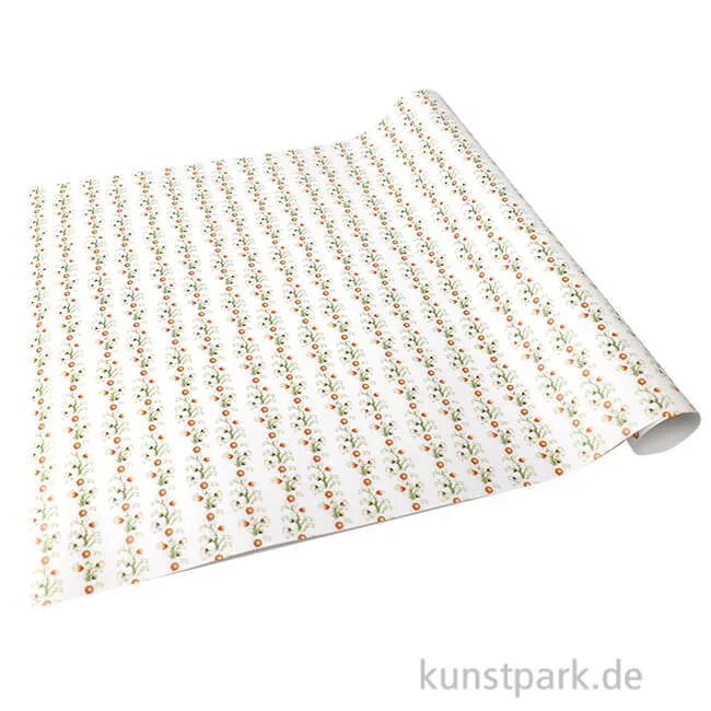 Artikelbild 1 des Artikels “Miniatur Tapete mit Blumen, Weiß, 50 x 30 cm “