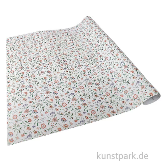 Artikelbild 1 des Artikels “Miniatur Tapete mit Blumenranken, Weiß, 50 x 30 cm “