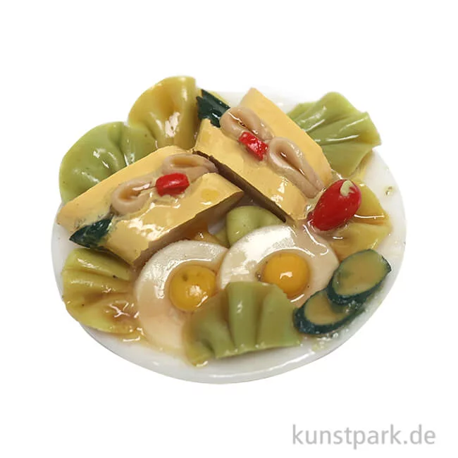 Artikelbild 1 des Artikels “Miniatur Teller mit Brotzeit, Durchmesser 3 cm “