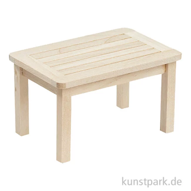 Artikelbild 1 des Artikels “Miniatur Tisch, Holz, Natur, 7,5 x 4,8 x 4,3 cm “