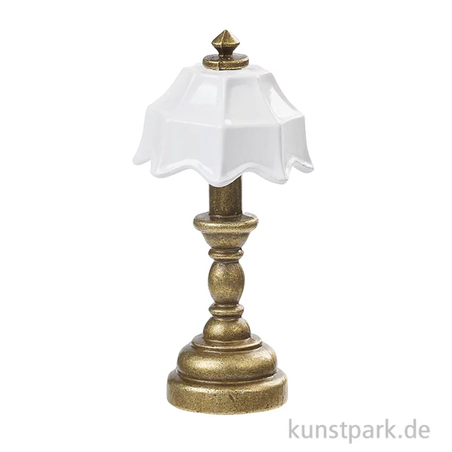 Artikelbild 1 des Artikels “Miniatur Tischlampe, Messing Weiß, 2 x 4,3 cm “