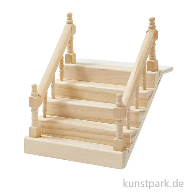 Artikelbild 1 des Artikels “Miniatur Treppe mit Handlauf, Holz, Breite 10,5 cm “