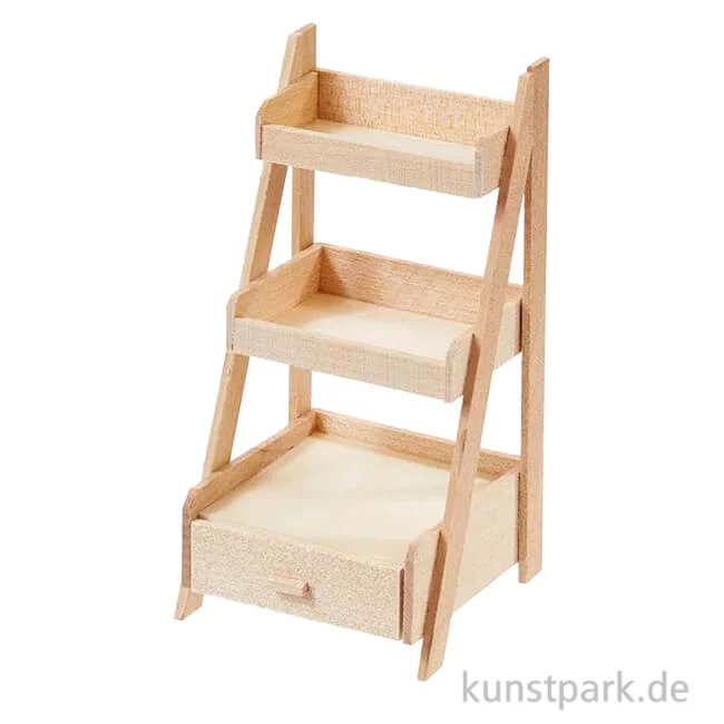 Artikelbild 1 des Artikels “Miniatur Treppenregal, Holz, Natur, 5,1 x 5,1 x 10,9 cm “