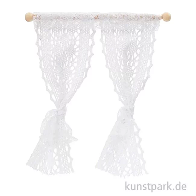 Artikelbild 1 des Artikels “Miniatur Vorhang, Weiß-Spitze, 11,5 x 12 cm “