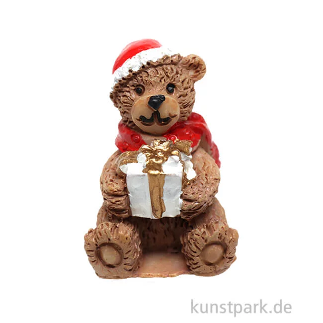 Artikelbild 1 des Artikels “Miniatur Weihnachtsbär mit Geschenk, 3 cm “