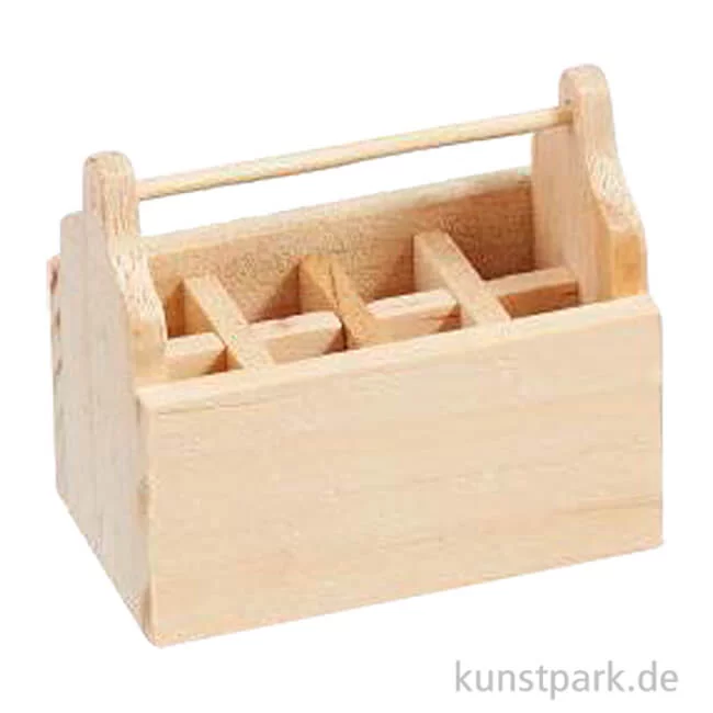 Artikelbild 1 des Artikels “Miniatur Werkzeugbox, Holz, Natur, 4,4 x 2,6 x 3,8 cm “