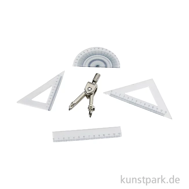 Artikelbild 1 des Artikels “Miniatur Zirkel + Lineal-Set, 5-teilig, 2,1 x 0,43 cm “
