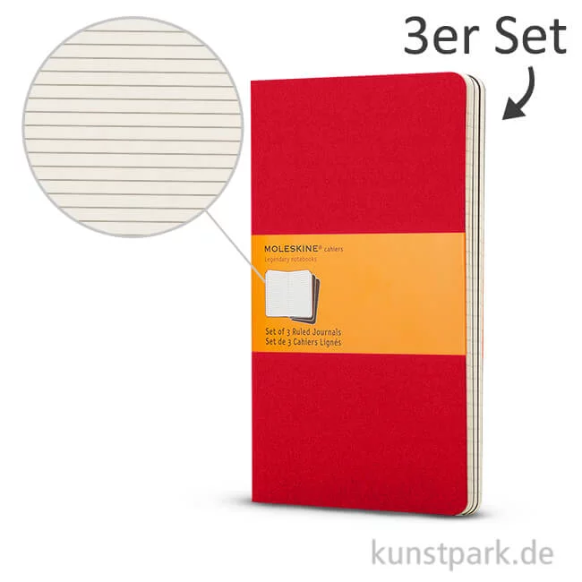 Artikelbild 1 des Artikels “MOLESKINE Cahier Journal 3er-Set - Preisselbeerrot - Liniert “