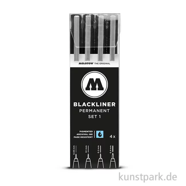 Artikelbild 1 des Artikels “Molotow BLACKLINER Set 1 mit 4 Finelinern “