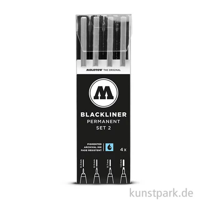 Artikelbild 1 des Artikels “Molotow BLACKLINER Set 2 mit 4 Finelinern “