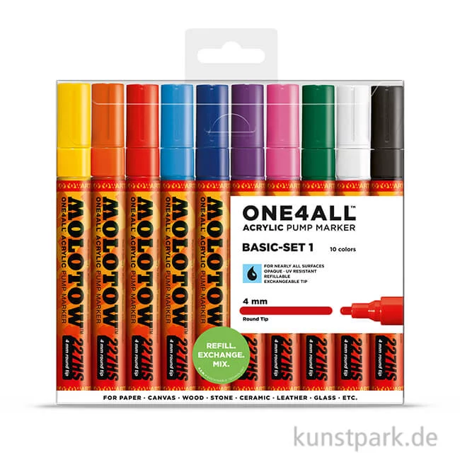 Artikelbild 1 des Artikels “Molotow ONE4ALL Marker - 227HS Basic Set 1 10er “