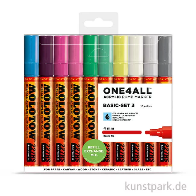 Artikelbild 1 des Artikels “Molotow ONE4ALL Marker - 227HS Basic Set 3 10er “