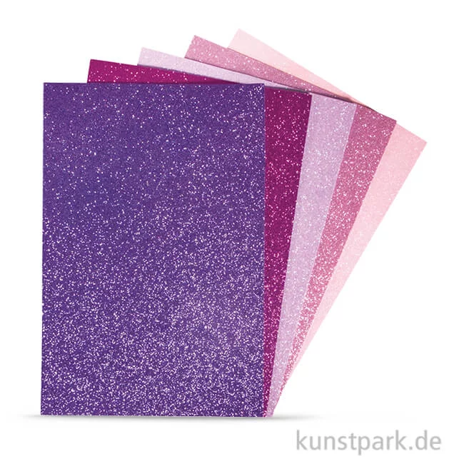Artikelbild 1 des Artikels “Moosgummi Platten Glitter - Pink-Violett, selbstklebend, 5 Stück “