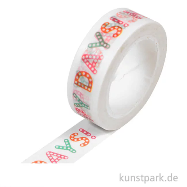 Artikelbild 1 des Artikels “Motiv-Klebeband Washi-Tape - Happy Days, 15 mm, 10 m Rolle “