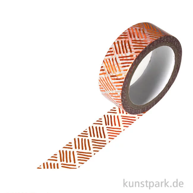 Artikelbild 1 des Artikels “Motiv-Klebeband Washi-Tape Hotfoil Kupfer Schraffur, 15 mm, 5 m Rolle “
