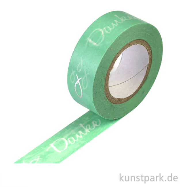 Artikelbild 1 des Artikels “Motiv-Klebeband Washitape - Danke aqua, 15 mm, 10 m Rolle “