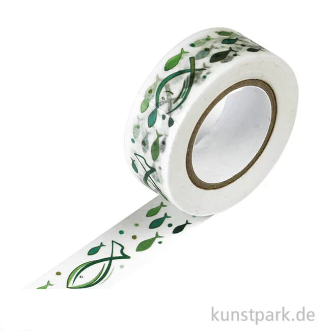 Artikelbild 1 des Artikels “Motiv-Klebeband Washitape - Fisch grün, 15 mm, 10 m Rolle “