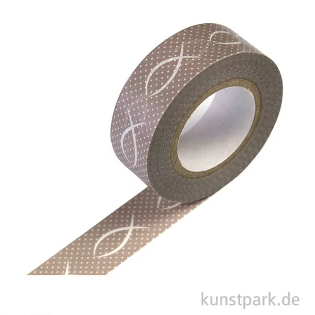 Artikelbild 1 des Artikels “Motiv-Klebeband Washitape - Fisch taupe, 15 mm, 10 m Rolle “