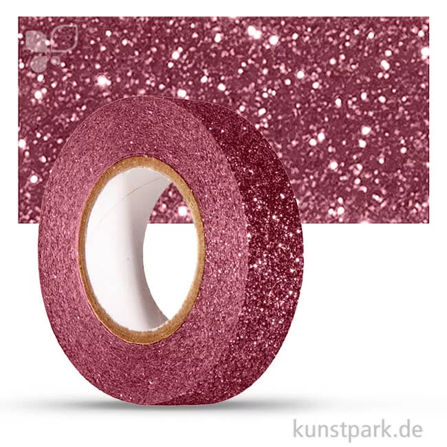 Artikelbild 1 des Artikels “Motiv-Klebeband Washitape - Glitter - 15 mm - 5 m Rolle Einzelfarbe | Altrosa“