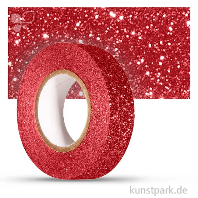 Artikelbild 1 des Artikels “Motiv-Klebeband Washitape - Glitter - 15 mm - 5 m Rolle Einzelfarbe | Klassikrot“