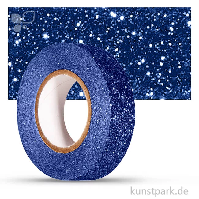Artikelbild 1 des Artikels “Motiv-Klebeband Washitape - Glitter - 15 mm - 5 m Rolle Einzelfarbe | Royalblau“