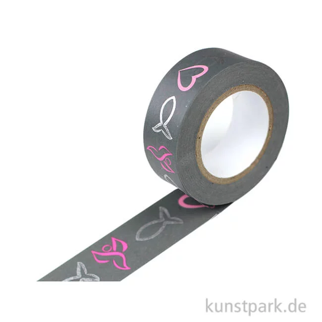 Artikelbild 1 des Artikels “Motiv-Klebeband Washitape - Grau-Pink-Silber, 15 mm, 10 m Rolle “